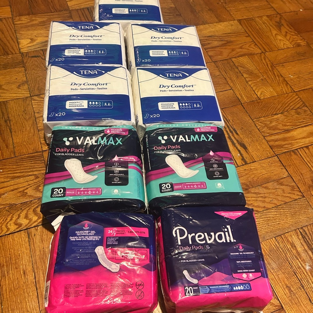 9 new packs of ladies daily pads